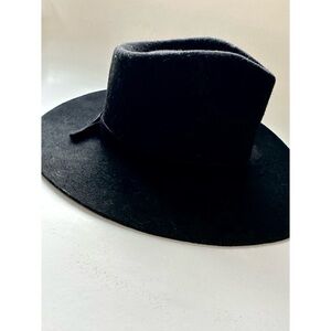 EUC Rylee + Cru Black Wide-Brim Hat size 51cm